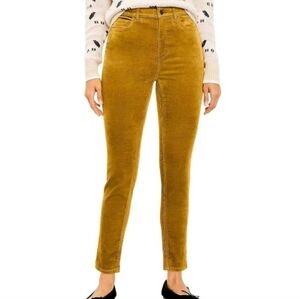 NWT Loft The Skinny Chartruese Velvet Stretch Twill High Rise Skinny Pant